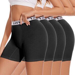 🆕Women's Black Boxer Briefs High Waisted Modal Boy Shorts Underwear